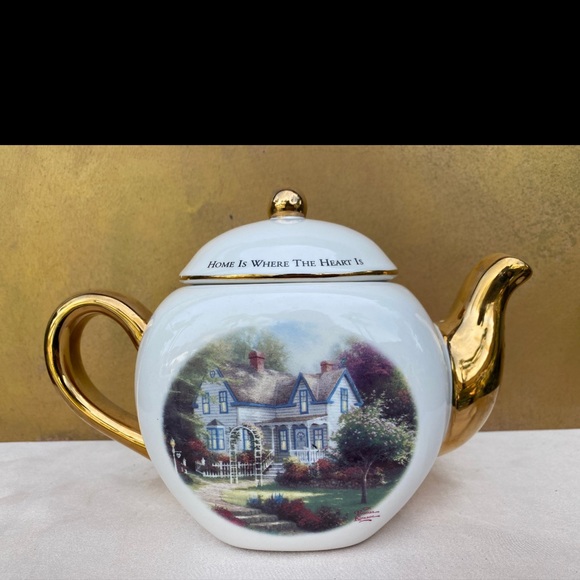 Vintage Teleflora Teapot,Thomas Kinkade Home Is Where The Heart Is II - Picture 3 of 11